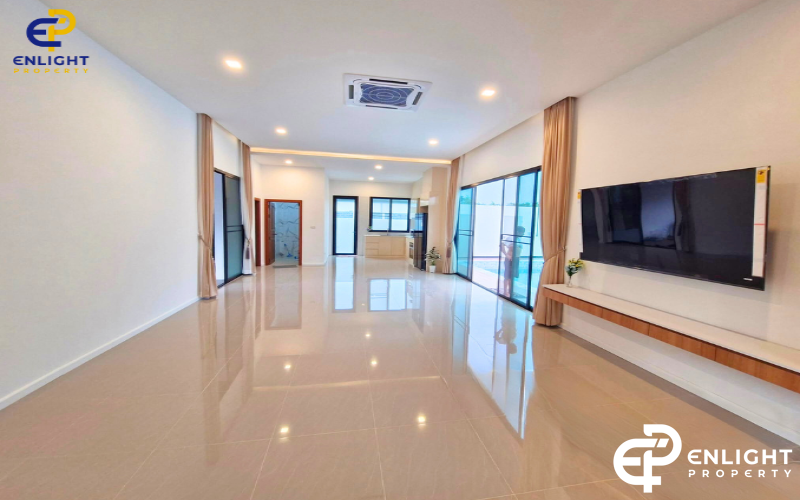 - ขายบ้านเดี่ยวสร้างใหม่พร้อมสระว่ายน้ำ ใกล้โรงเรียนนานาชาติรีเจ้นท์ ใกล้ขอบอ่างมาบประชัน -